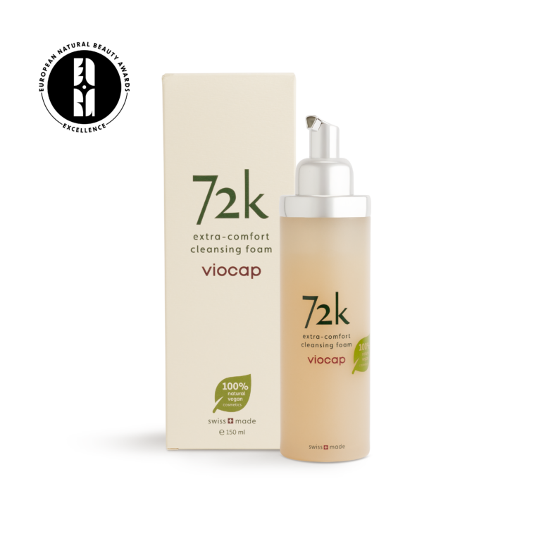 72k-extra-comfort-cleansing-foam-front-product-packaging-ENBA-Badge