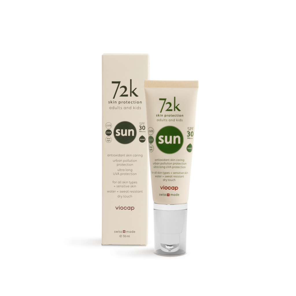 72k sun protection spf30 tinted front product packaging